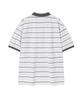 WACKY WILLY Striped Collared T-Shirt White