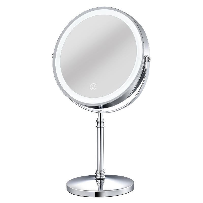 Pocket Rechargeable Magnifying LED Makeup Mirror with 360 Rotation and Adjustable Height