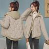 Women's Short Style Hooded Two-Piece Down Cotton Jacket with Corrugated Edges - New Year Trend