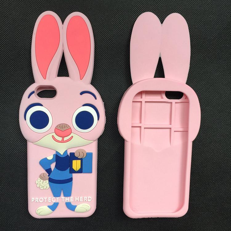 For Iphone 5 5s 6 6plus Zootopia Judy Hopps Nick Wilde Silicone Mobile Cover With Shockproof Features For Teen Gift