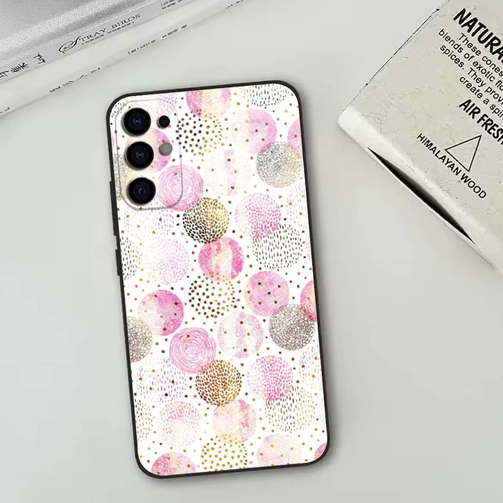 Fcicicase Красочные Круглые Точки Чехол Для Телефона Для Samsung S25,S24,S21,S22,S23,S30,Ultra,S20,Plus,Fe,Lite,Note,10,Черный Чехол