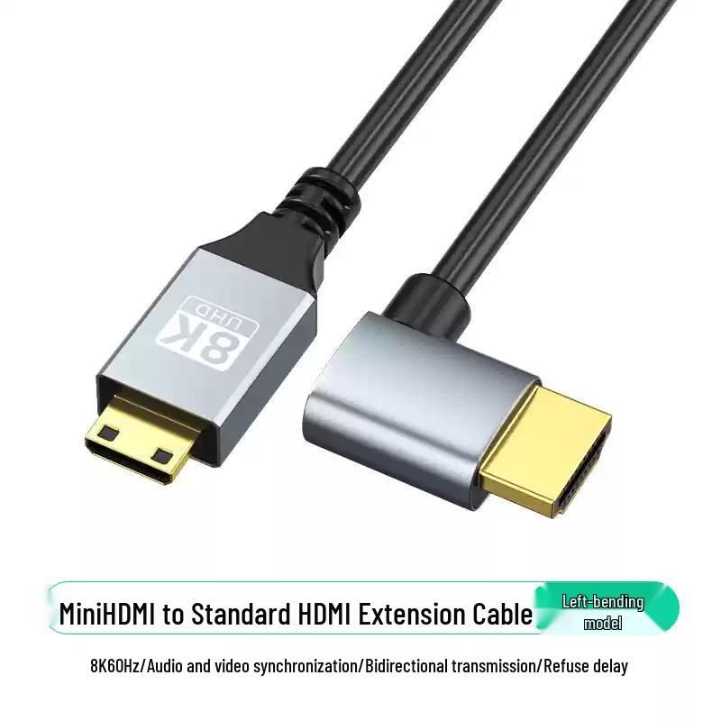 8K60Hz Mini HDMI to HDMI многонаправленный угловой кабель для камеры/ноутбука