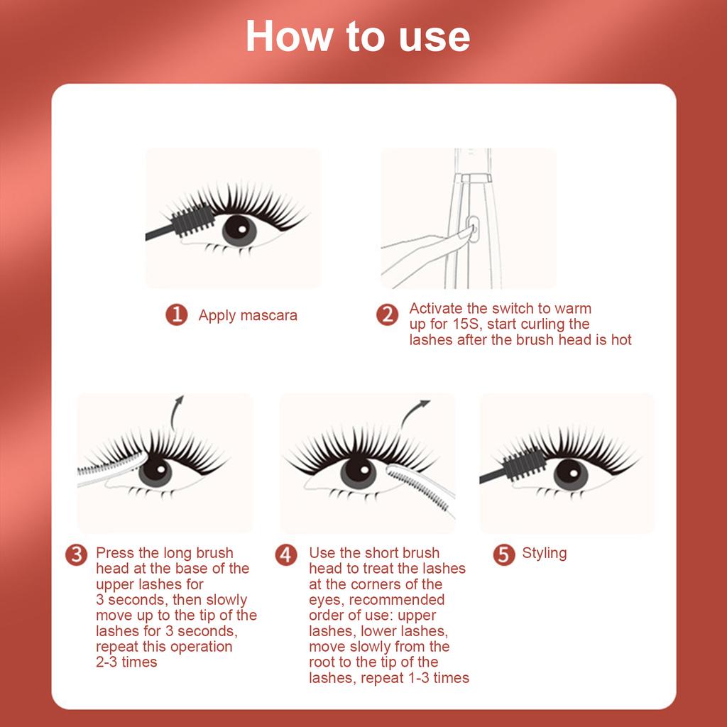 Electric Heated Eyelash Curler USB Rechargeable Eyelashes Curler with 3 Temperature Modes Natural