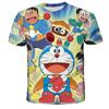Летняя детская футболка с рисунком Дораэмон, одежда для малышей от 3 до 16 лет, повседневный модный топ с 3D принтом Kawaii Pattern