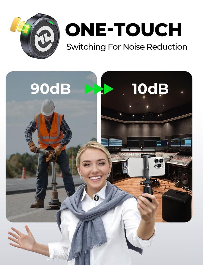 Hollyland Lark M2 USB-C Wireless Microphone, 48kHz/24bit HD Audio, 300m Range, 40H Battery, Noise Cancellation, Magnetic Clip, for Phone PC Vlog