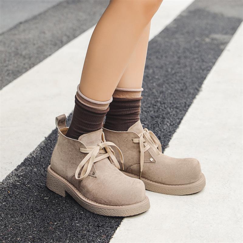 Туфли дерби мужские новые осенне-зимние в британском стиле на толстой подошве увеличивающие рост ботинки мартин ретро средней высоты рабочие ботинки 14422-J