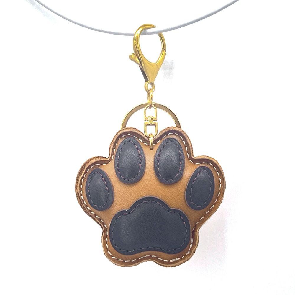Hanger Cat Footprint Keychain Key Chain Bag Charm Trendy Leather Cat Paw Pendant Pet Lover
