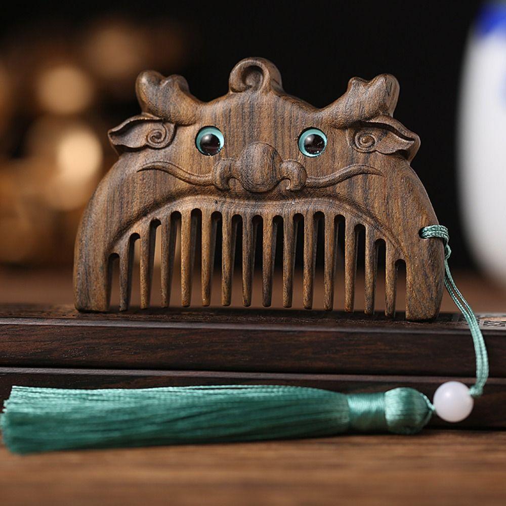 Point Chinese Zodiac Hair Styling Pocket Comb Wooden Hair Comb Fine Tooth Comb Massage Comb