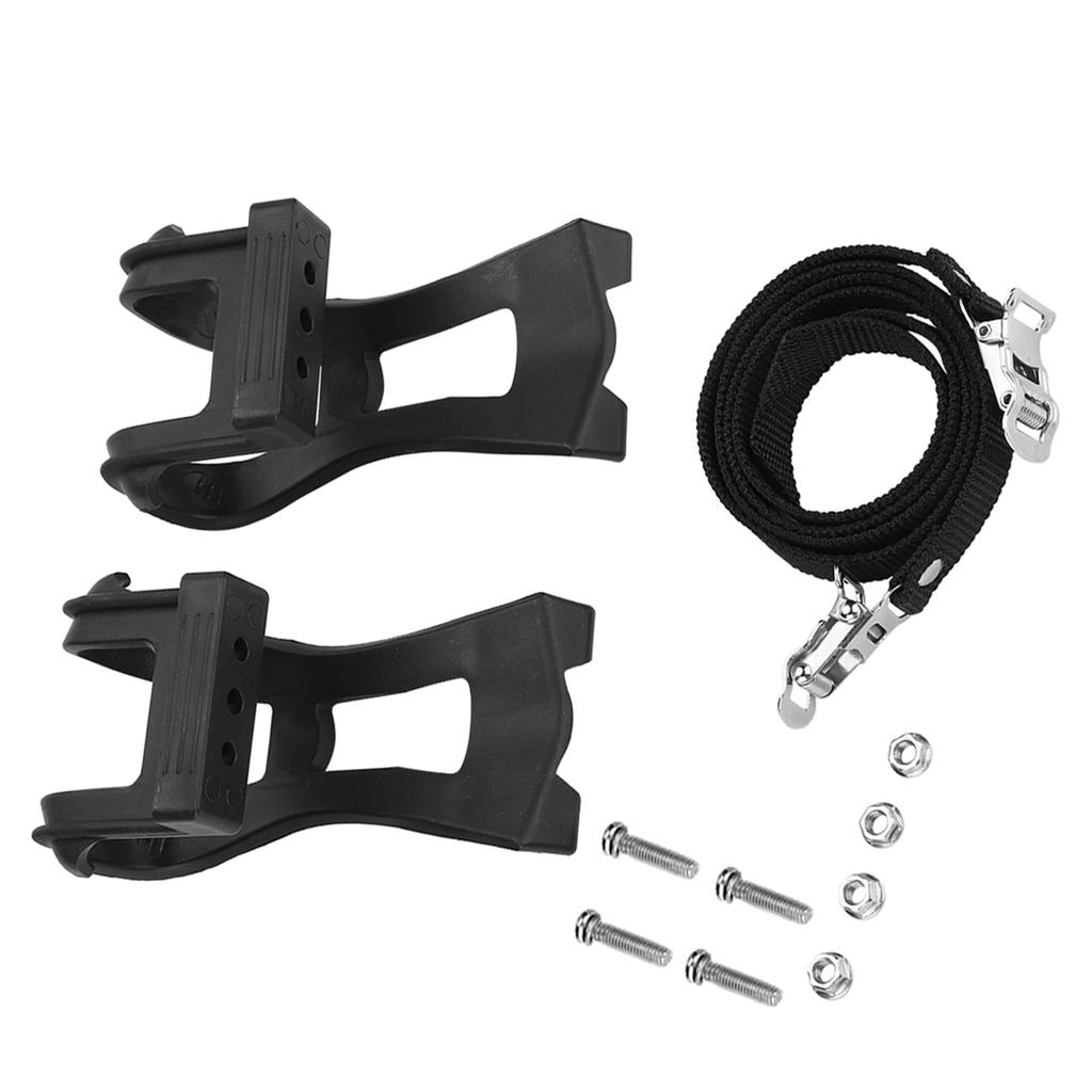 Пластиковые черные регулируемые ремни для педалей велосипеда с противоскользящим креплением для ремня, аксессуар для велосипеда