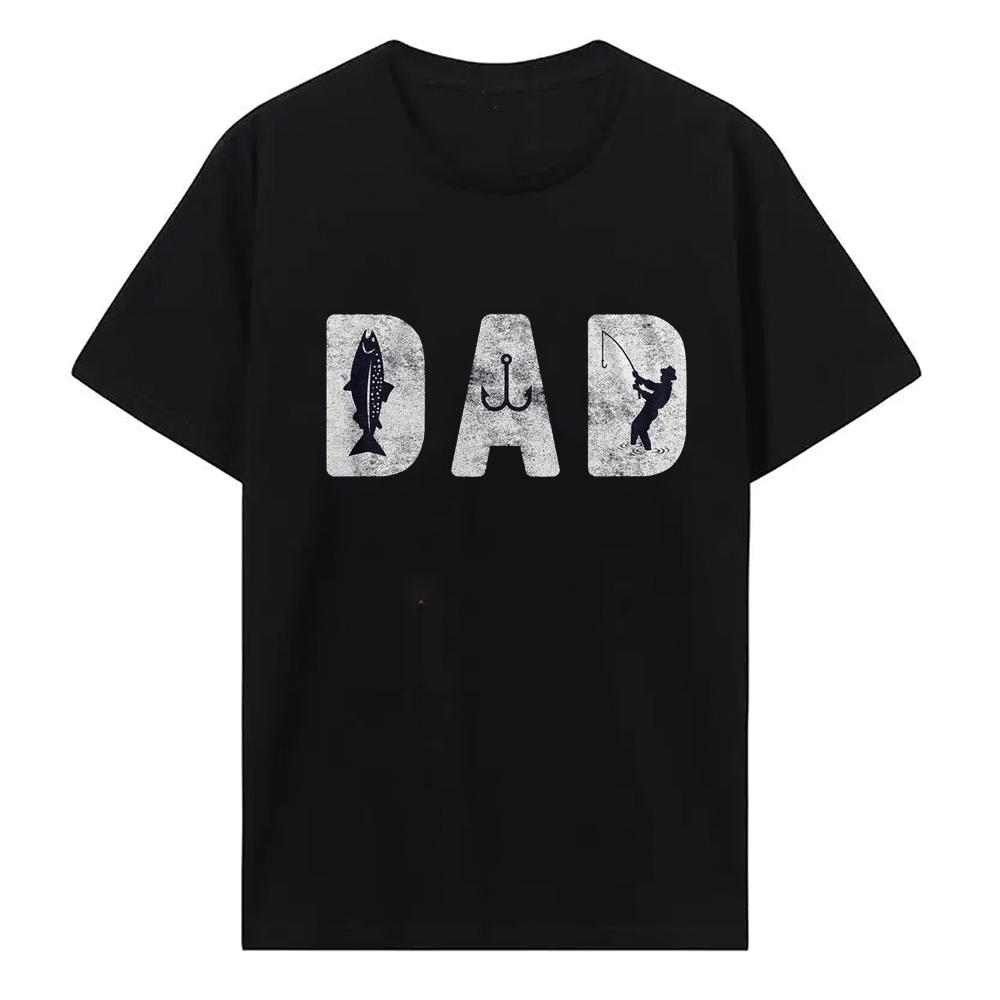 Футболки для рыбалки Crazy Dog Dad Смешная футболка на День отца Reel Cool Dad Папа Дедушка 100% хлопок Топы Футболки с коротким рукавом