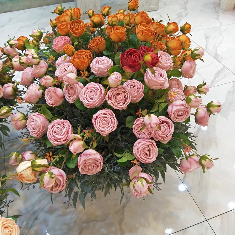 Silk Realistic Rose Floral Arrangement For Wedding And Home Gift Decoration
