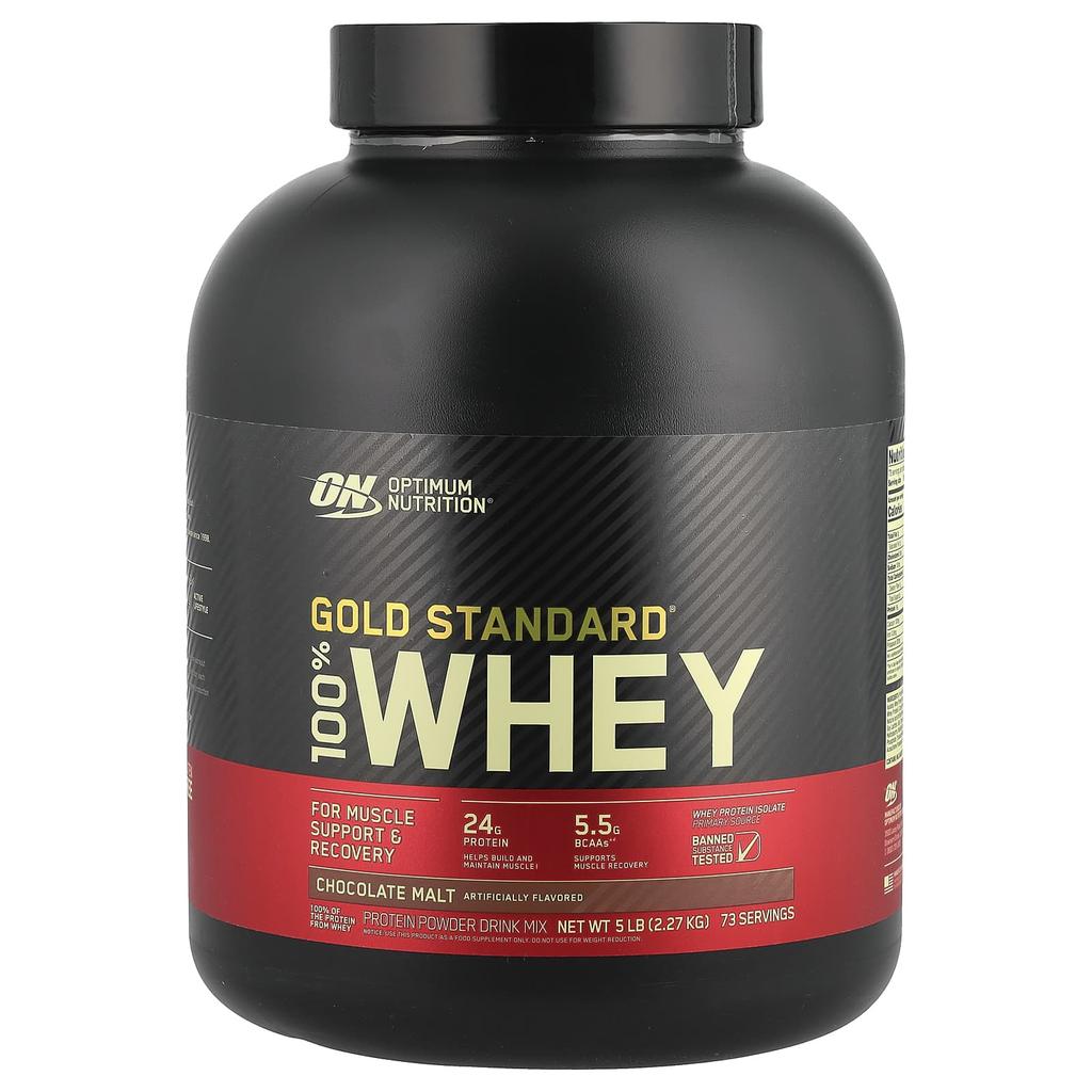 Optimum Nutrition Gold Standard 100% Whey, Chocolate Malt, 5 Lb (2.27 Kg)