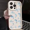Летний стиль Синий дельфин Чехол для телефона Для iPhone 16 15 14 13 12 11 Pro Max Plus/Mini Ударопрочный Защита от царапин Мягкий Защитный чехол