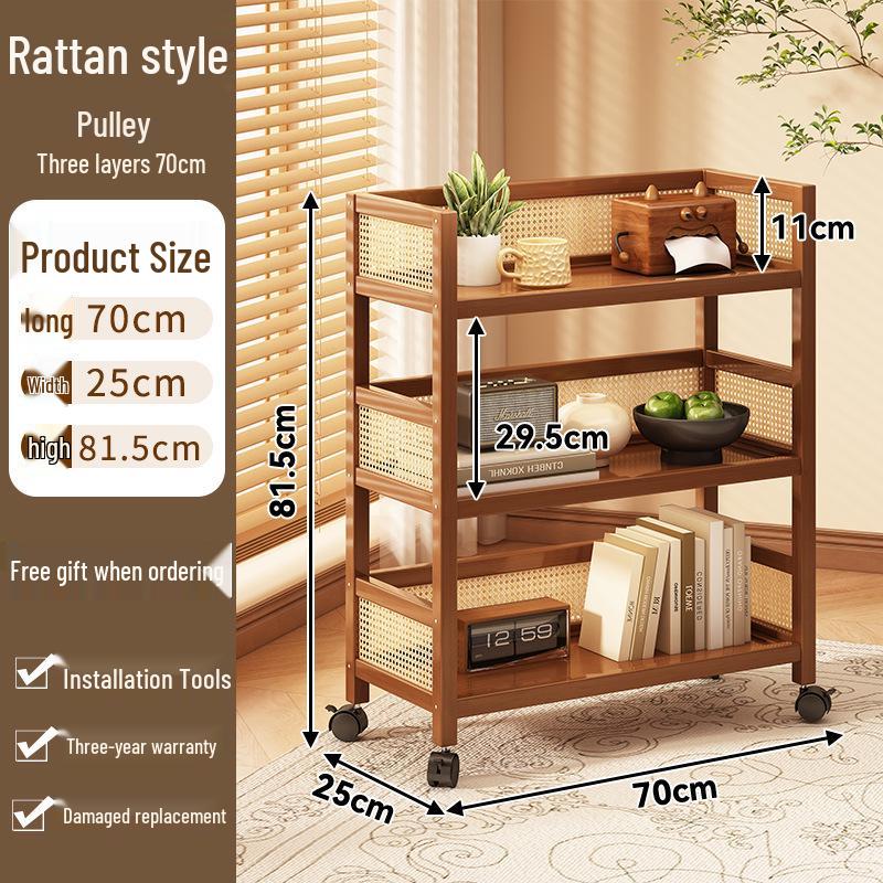 Многоярусная мобильная стойка для хранения: Напольная, многофункциональная тележка для гостиной и предметов домашнего обихода.