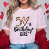 Women T-shirt 50th Fabulous Birthday Squad T-shirts 50th Years Old Birthday Party Matching Clothing Leopard Graphic Y2k Tops