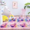 Colorful Plush Carpet For Bedroom Tie-dyeing Gradient Shaggy Rug Home Decoration Cute Rainbow Fluffy Area Rug Nordic Style Girl Room Floor Mat