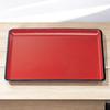 47cm Paulownia Wood Kaiseki Tray with Red Top and Black Lacquerware Made In Japan J-kitchens (Tray) Top, Non-Slip, (ABS Resin),