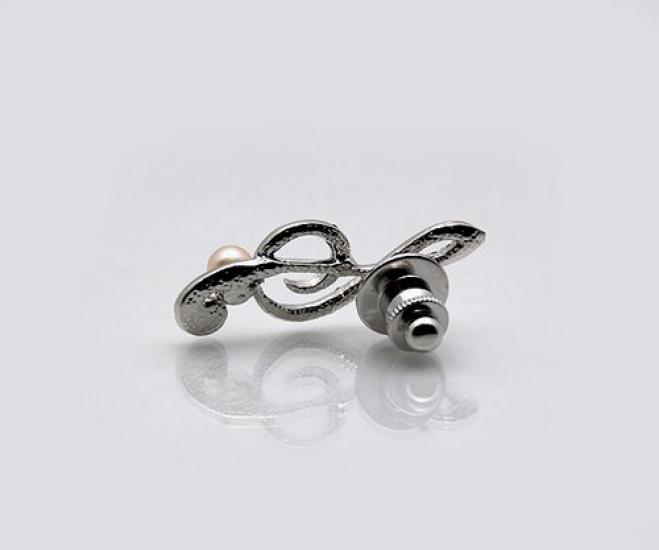 Akoya Pearl Pin Treble Clef Pearl Brooch [enyapearl] Brooch, ABR227,
