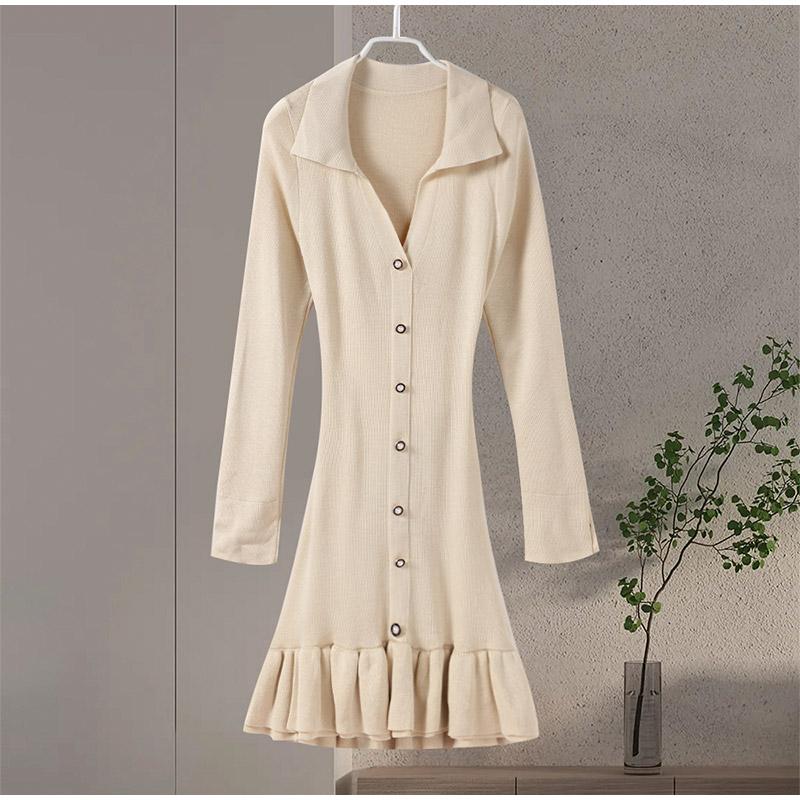 Элегантное трикотажное мини-платье с оборками, женское пэчворк, длинный рукав, V-образный вырез, бант, открытая спина, однобортное платье, женское вечернее платье