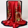 Spring/Summer New Women'S Silk Scarf 90 * 90cm Simulated Silk Twill Square Scarf Fashion Printed Large Square Scarf Professional Scarf