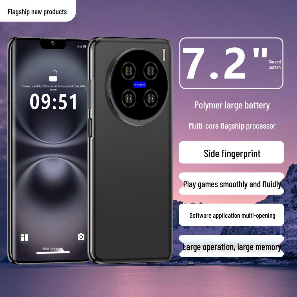 Смартфон S100 UltraMax 5G: Большой изогнутый HD-экран, идеально подходит для игр и стриминга