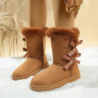 Мода 2025 Новые зимние сапоги Женские Нескользящие Модные Однотонные Женские Сапоги Толстый Плюш Толстая Подошва Обувь Зимние Классические Ретро Длинные Сапоги