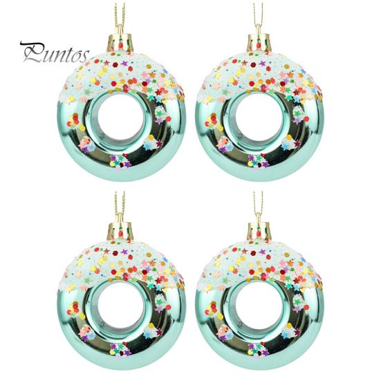 4 шт. рождественские украшения, подвески в виде пончиков, подвесные украшения для рождественской елки, реквизит для вечеринки, подвеска, домашний декор