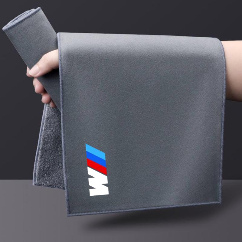 Microfiber Car Towel Car Cleaning Care Cloth Auto Towel Sticker For BMW M Power X1 e84 X3 f25 X5 e53 x6 e71 ix3 i3 320i 330d M4 ZAH5
