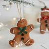 Рождественский полимерный пряничный человечек, очаровательный орнамент с подвесным ремешком, рождественская елка, украшение, кулон