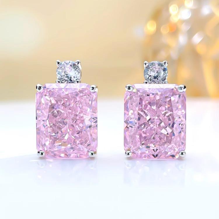 Роскошное кольцо с крупным желтым бриллиантом, супер блеск, ледяной цветок, подвеска-ожерелье с бриллиантом из высокоуглеродистого материала Ceredian, женские серьги-пусеты