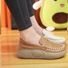 Platform Casual Slip-on Loafers for Women Spring New Soft-soled Women's Shoes Comfortable Work Shoes Sewn Leather Shoes