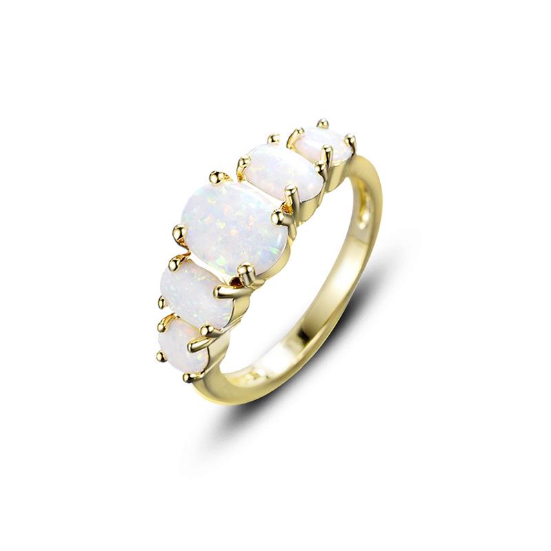 Европейская и американская мода Женское кольцо в форме яйца с опалом - Элегантный и уникальный ювелирный подарок