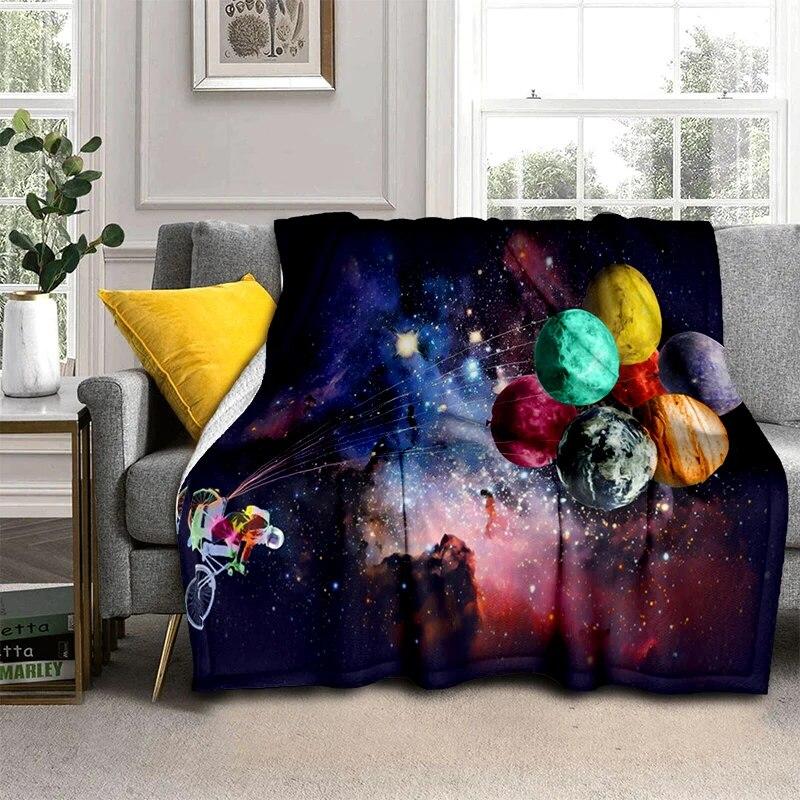 Solar System Soft Plush Sofa Bed Throwing Cartoon Picnic Blankets Modern Flannel Blanket Cover Gedruckt Bettdecke Geschenk