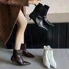 2025 Autumn and Winter New Design Sense Thin Heel Pointed Low Heel Boots Fashion Short Boots High Heel Temperament Thin Boots Women