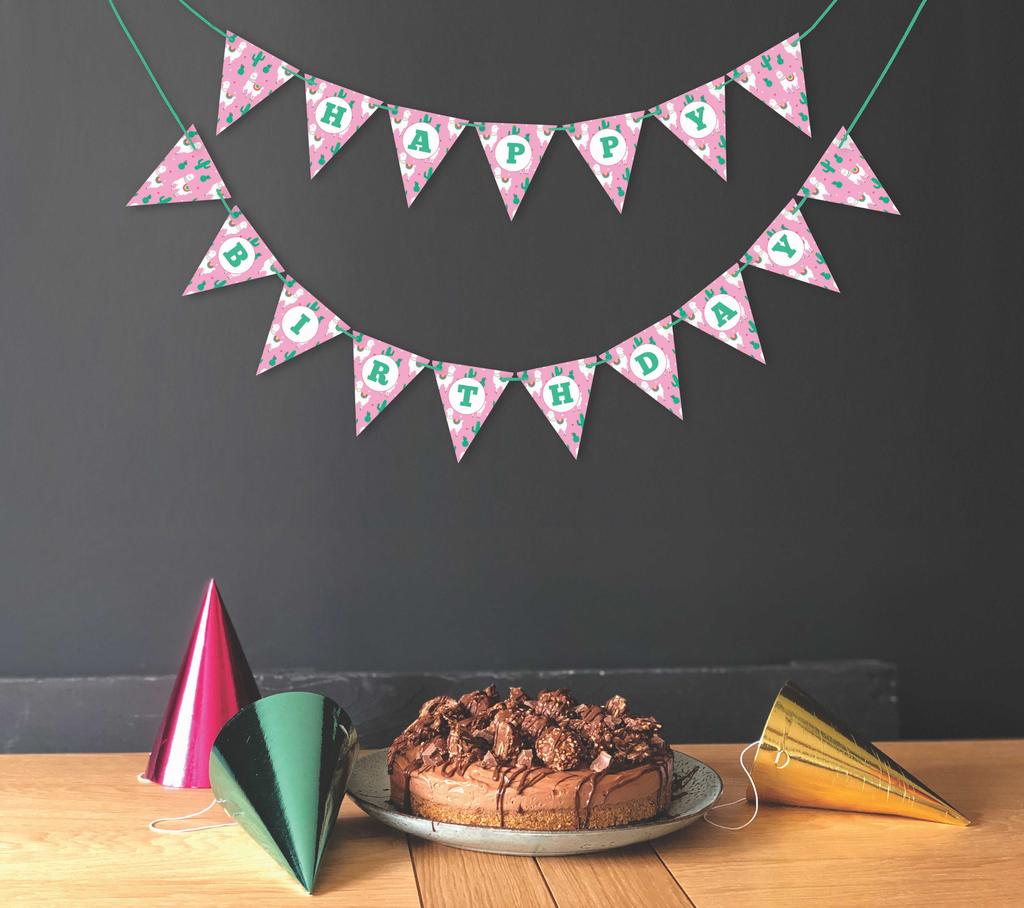 Inkdotpot Birthday Party Decorations Happy Birthday Party Garland Baby Girls Stripe Pennant Banner