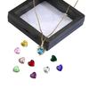 Birthstone Pendant Necklace Replaceable Zircon Neckchain for Women Girls Vintage Collarbone Chain Stylish Accessories