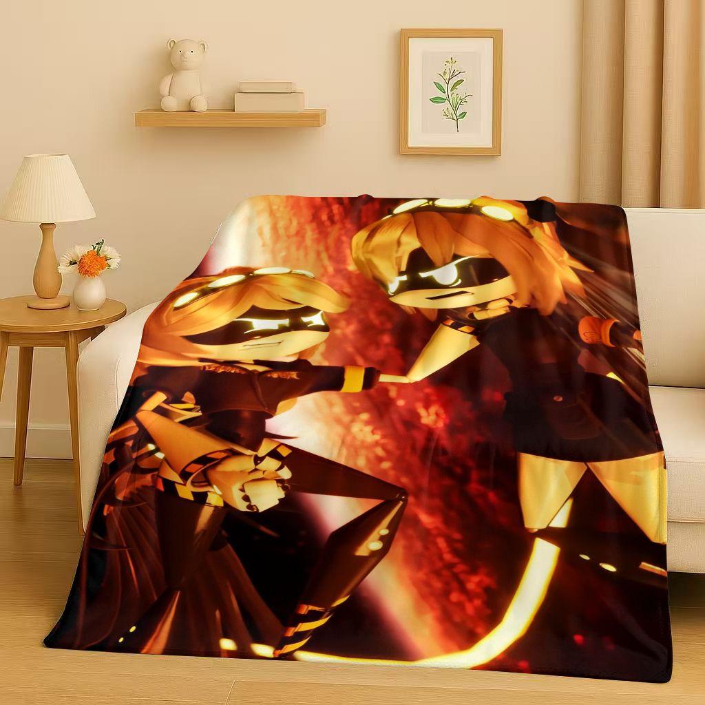 HD Cartoon Murder Drones V Uzi J Robot Flannel Blanket,Ultra Soft Warm Plush Throw for Home Bedroom Bed Sofa Cover Picnic Kids