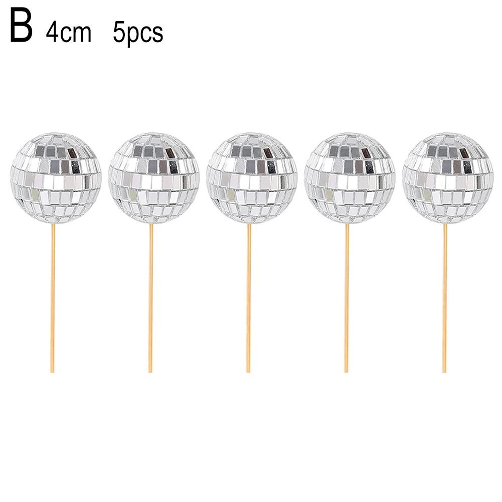 Cake Decoration Ball Cupcake Toppers Cake Decoration Mini Mirror Disco Ball Light Reflective Glass Ball Wedding Birthday Party