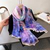 180*70cm Luxury Brand Women Scarf Summer Silk Shawl Lady Wrap Soft Female Echarpe Designer Beach Stole Bandanna Foulard Muffler