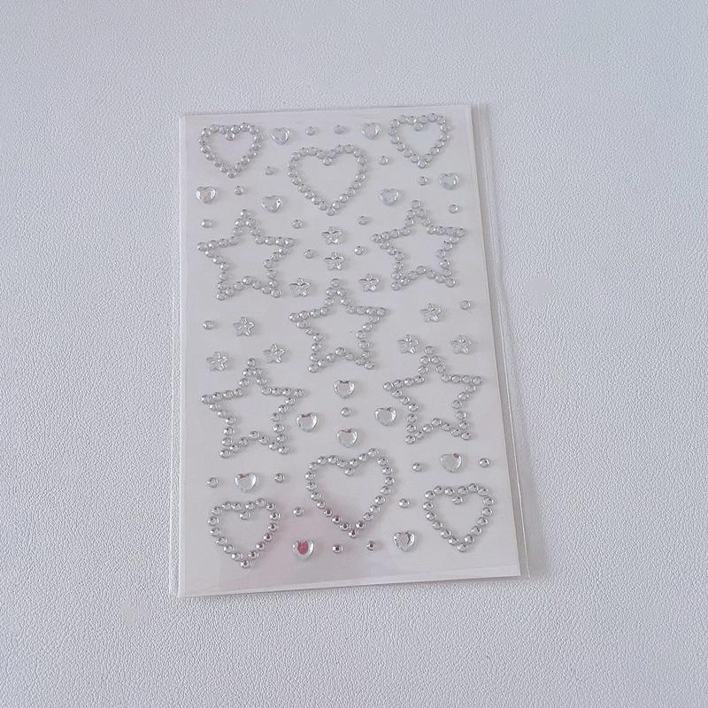 3D Star Heart Crystal Stickers Kids Diy Decoration Self Adhesive Jewelry Crafts Sparkly Rhinestone Stickers Girls Gifts