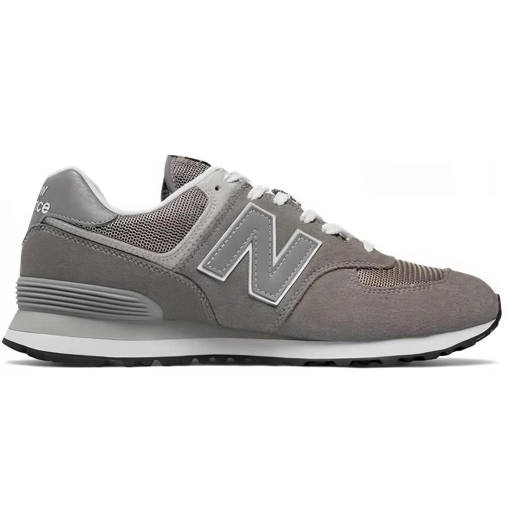 New Balance 574 Замшевые Устойчивые к истиранию Дышащие Баланс Низкие Повседневные Для города и поездок Беговые кроссовки Унисекс Серые (унисекс)