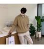 Men's Retro Korean Half-Zip Lapel Sweater - Loose Fit, Autumn/Winter Style Casual Trend