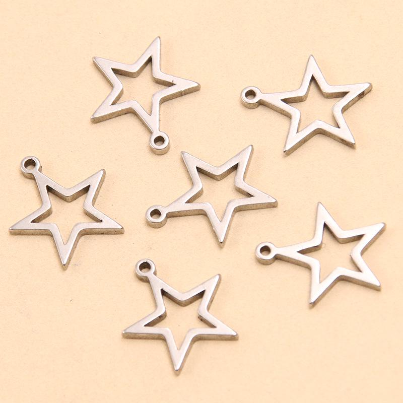 Stainless Steel Geometric Charm Molds: 10 Models & 2 Colors - Pentagram, Rhombus, Circle, Water Drop, Moon Pendants