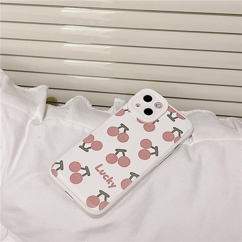 Чехол Zhitai Creative Cherry Leather для iPhone 11/13 Pro/14/XS/678