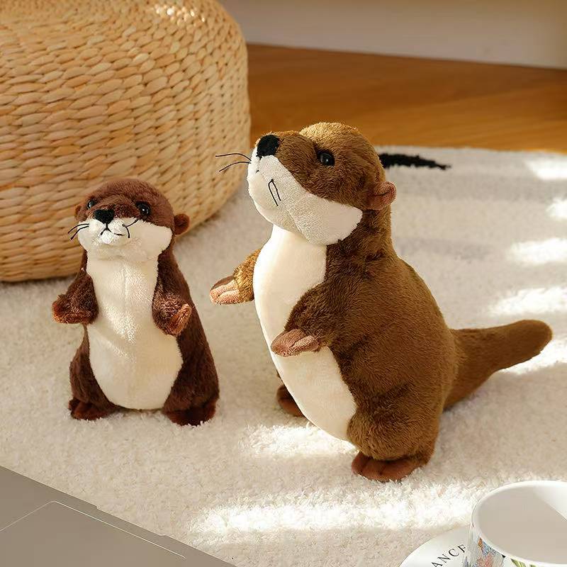 The Latest Simulated Standing Otter Figurine, Kawaii Plush Toy Doll, Cartoon Animation, Cute Children's Birthday Gift, Doll