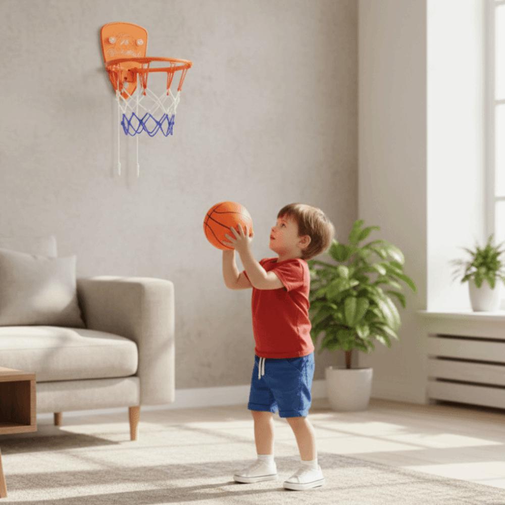 Cartoon Animal Baby Basketball Toy Set No-Drill Installation Kids Basketball Set Outdoor Sports