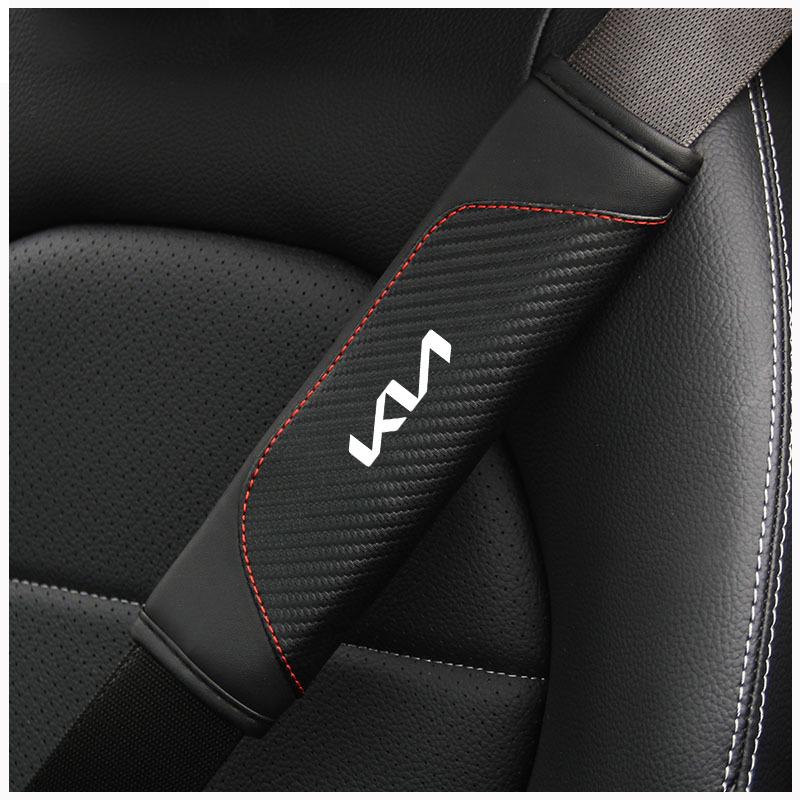 CAFHF1 2pcs Seat Belt Cover Car Safety belt cover For KIA Ceed Sportage Rio Proceed K5 Optima Sedona Forte Cerato Venga Car Accessories