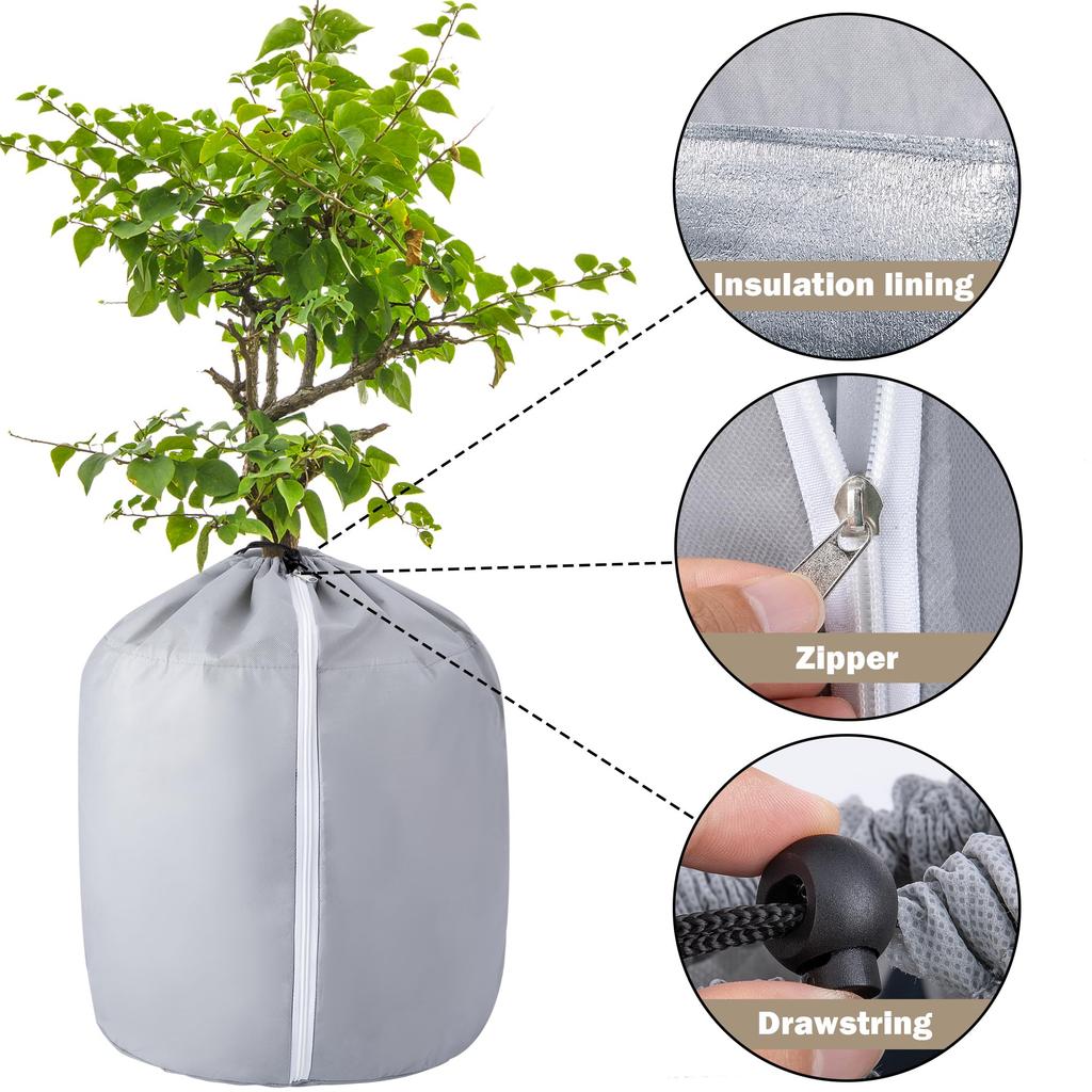 65 x 70cm Plant Frost Protection Cover Garden Tree Anti-Freeze Insulation Bag Oxford Fabric Eco-Friendly Pot Shield