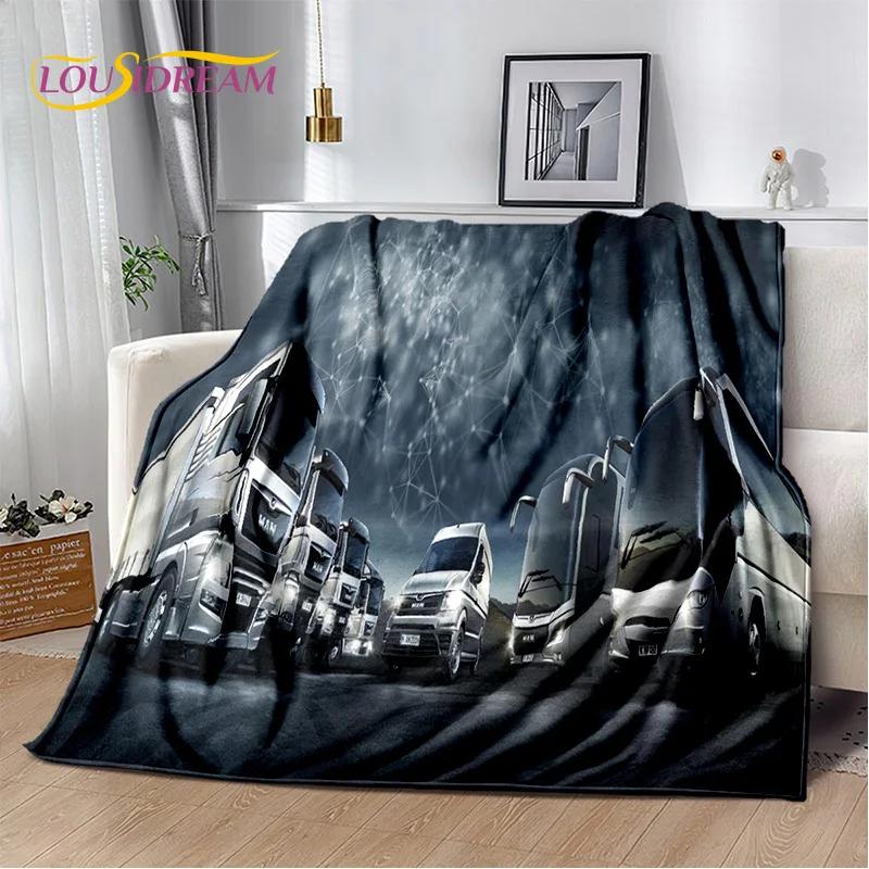 MAN Truck Lorry 3D Printing Soft Flannel Blankets,Throw Blanket Comfortable Blanket for Picnic Beds Sofa Home Bedroom Gifts kids