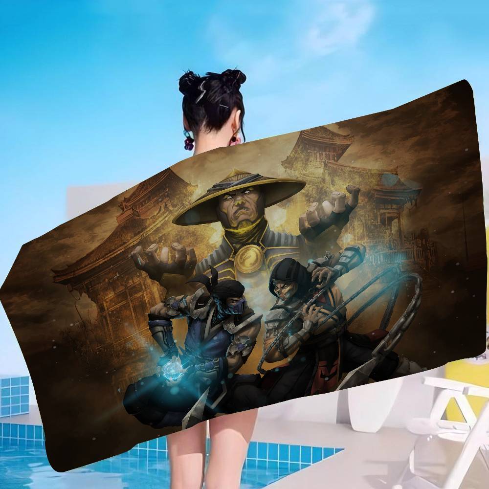 Video Game M-Mortal Kombat Microfiber Blanket Quick Drying Beach Towels Oversized Printing Super Absorbent Pool Towel Blanket